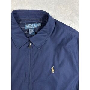 VTG Polo Ralph Lauren Bi Swing Jacket Mens XL Navy Full Zip Windbreaker Pony